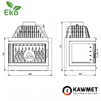 Камінна топка KAWMET W17 Dekor ліве бокове скло (16.1 kW) EKO