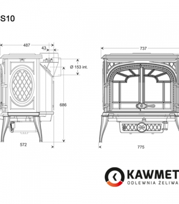 Чавунна піч KAWMET Premium S10 (13,9 kW)