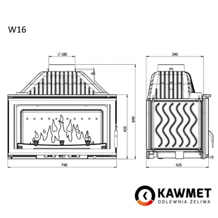 Камінна топка KAWMET W16 (14.7 kW)