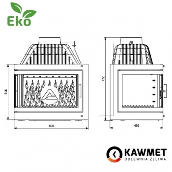 Камінна топка KAWMET W17 ліве бокове скло (16.1 kW) EKO