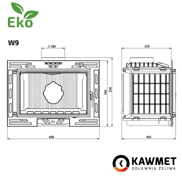 Камінна топка KAWMET W9 (9.8 kW) EKO