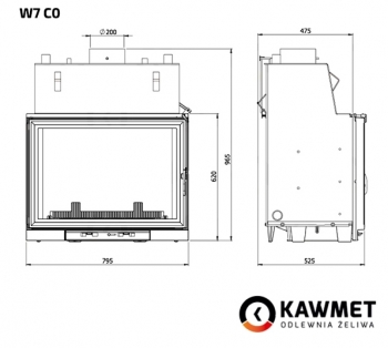 Камінна топка KAWMET W7 CO (25.3 kW)