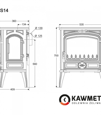 Чавунна піч KAWMET Premium S14 (6,5 kW)