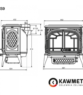 Чавунна піч KAWMET Premium S9 (11,3 kW)