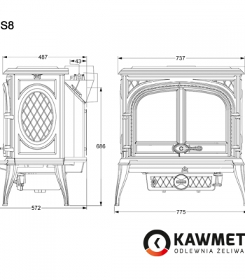 Чавунна піч KAWMET Premium S8 (13,9 kW)