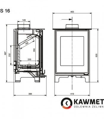 Чавунна піч KAWMET Premium S16 (P5) (4,9 kW)