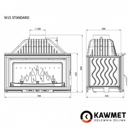 Камінна топка KAWMET W15 (12 kW)