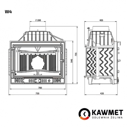 Камінна топка KAWMET W4 (14.5 kW)
