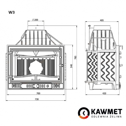 Камінна топка KAWMET W3 (16.7 kW)