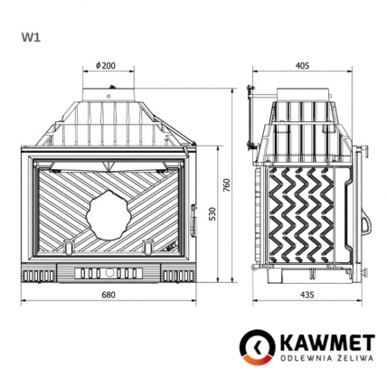 Камінна топка KAWMET W1 Feniks (18 kW)